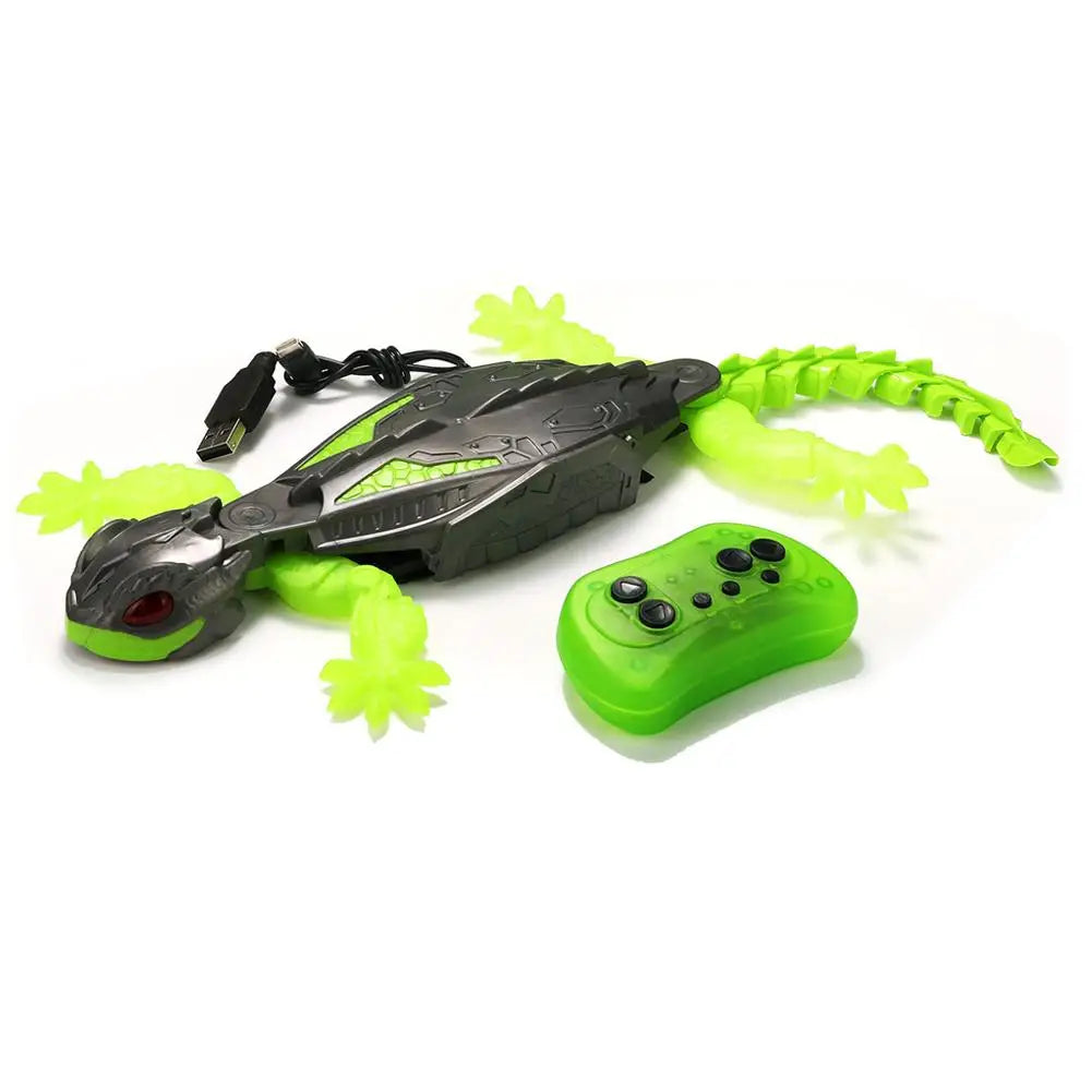 Gekofun the Climber, Winktoys Remote Controlled Toy, Electric Lizard with LED Light-Up Eyes, 360° Rotation,