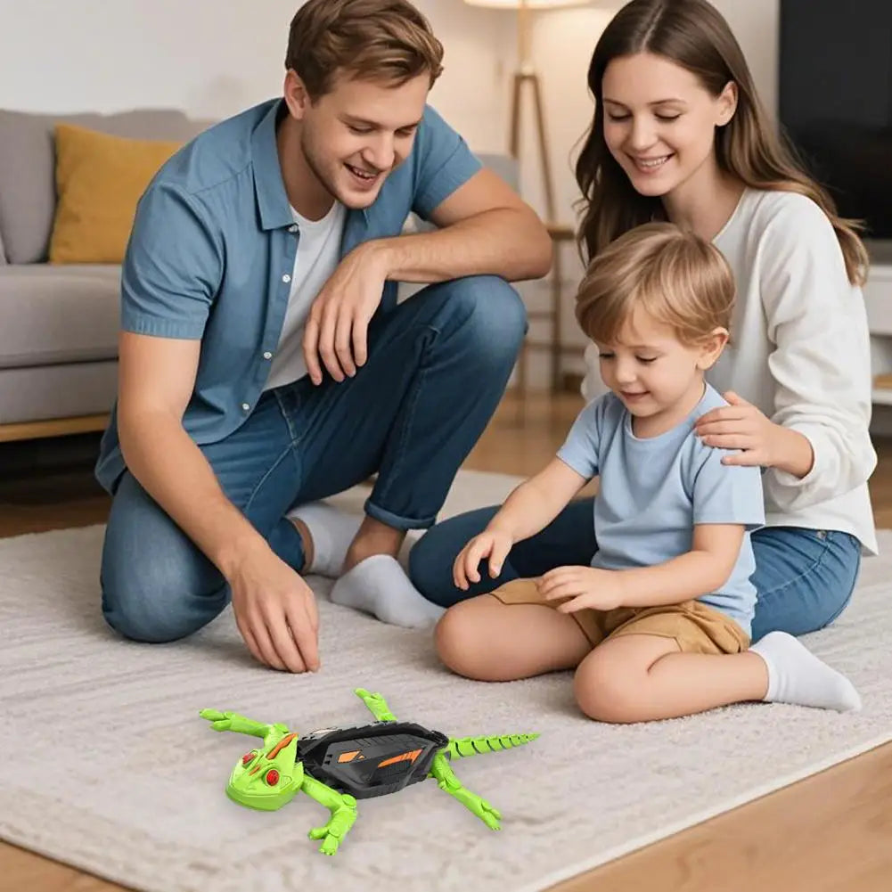 Gekofun the Climber, Winktoys Remote Controlled Toy, Electric Lizard with LED Light-Up Eyes, 360° Rotation,